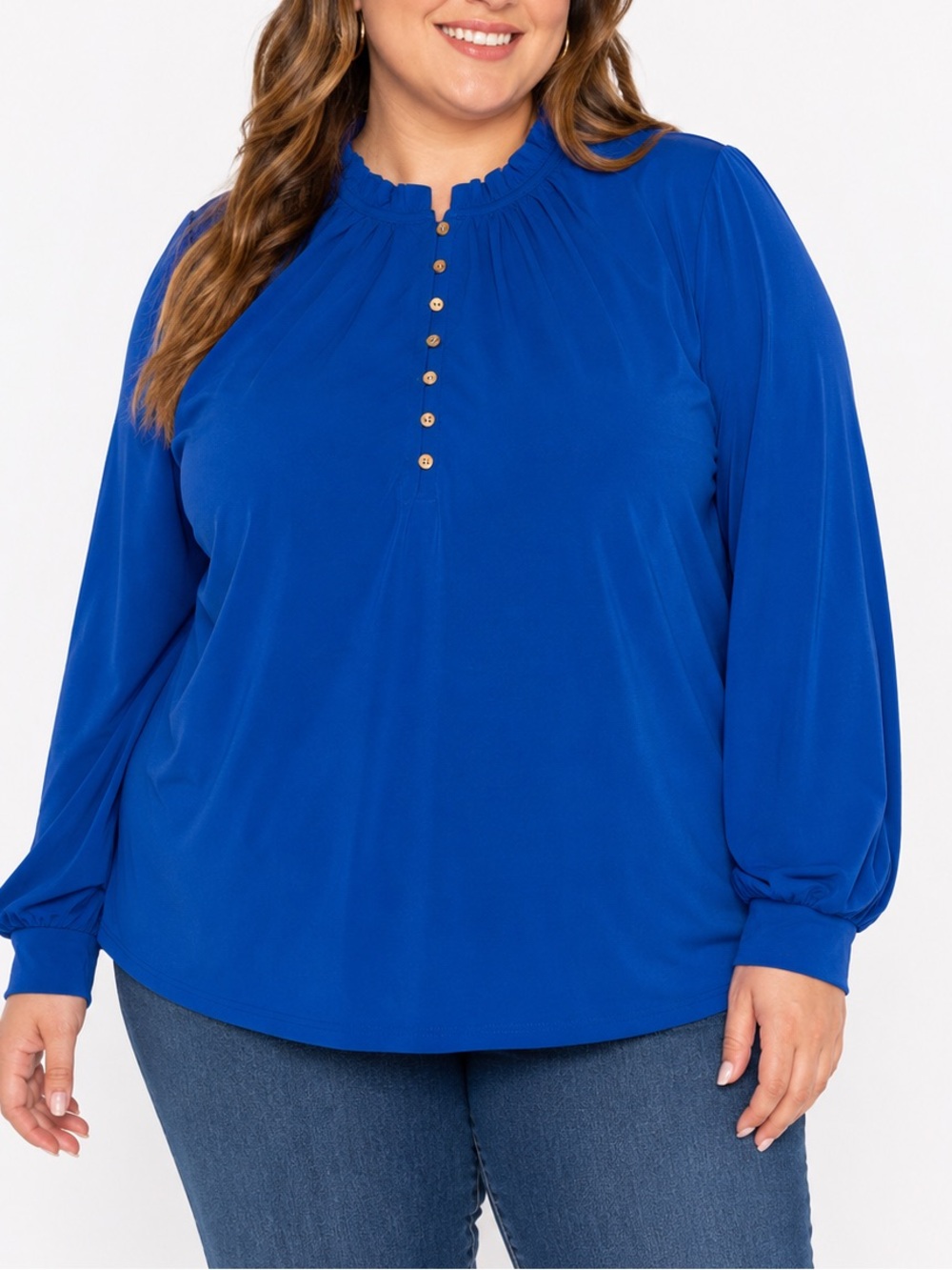 Ann Taylor Ruffled Collar Stretchy Top Blouse XXL